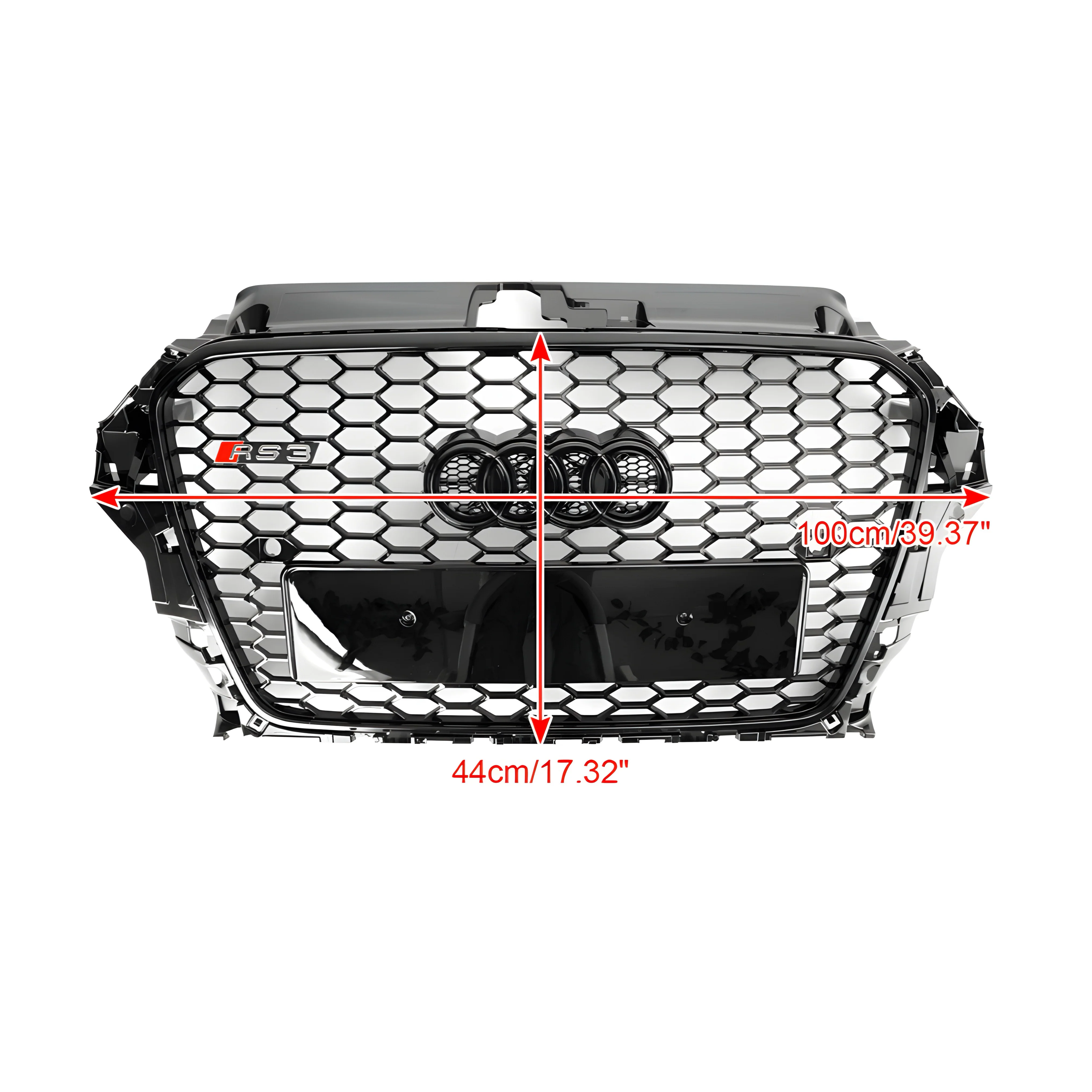Audi A3/S3 8V RS3 Style Honeycomb Front Grille Gloss Black - Image 4