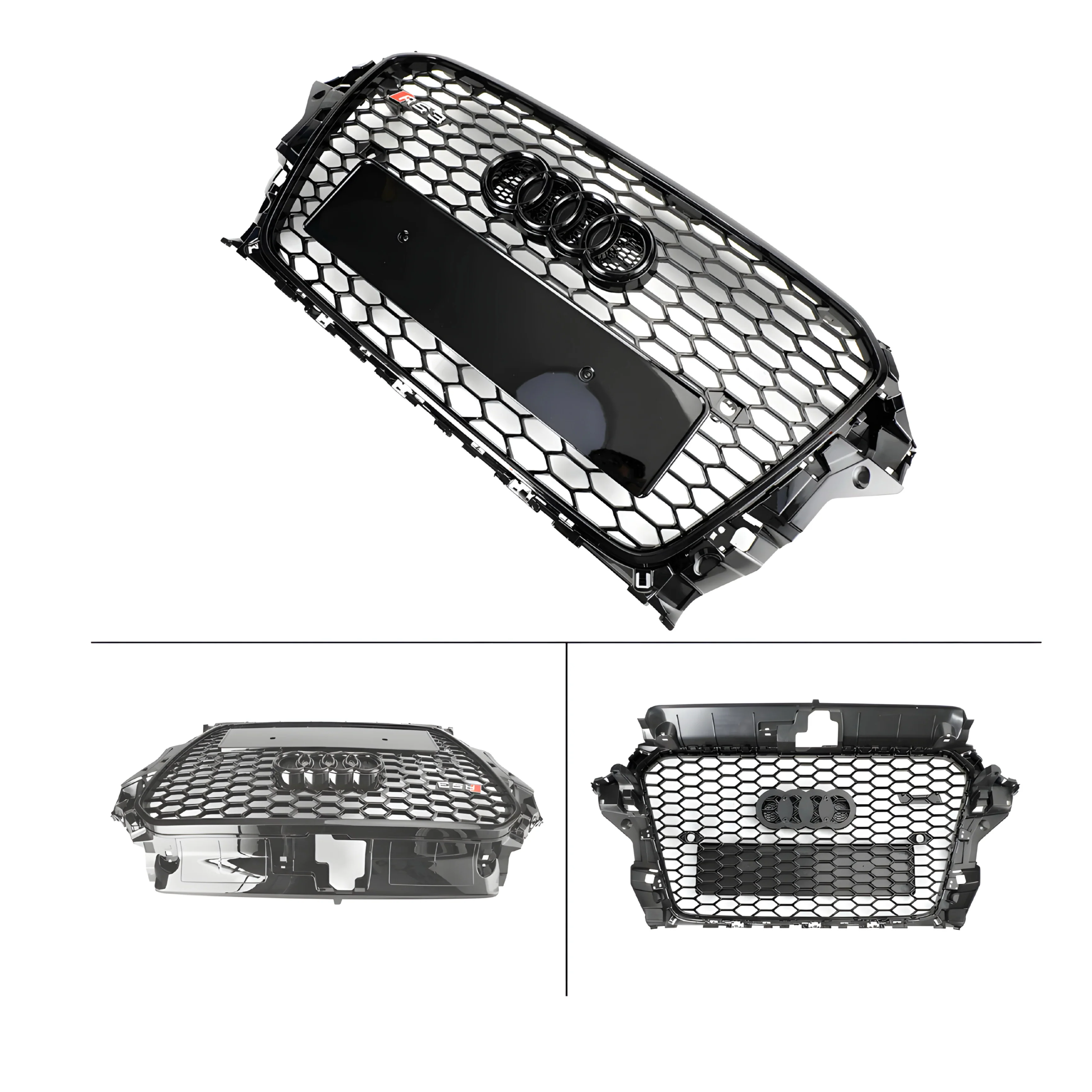 Audi A3/S3 8V RS3 Style Honeycomb Front Grille Gloss Black - Image 5