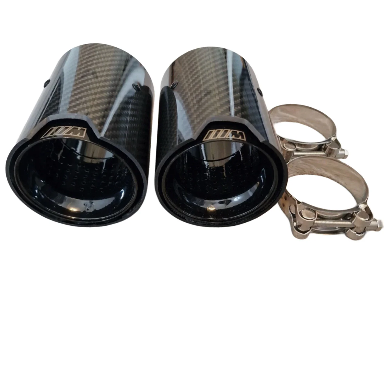 BMW M135i/M140i/M235i/M240i Gloss Black Carbon Fibre Style Exhaust Tips (Set of 2) - Image 2