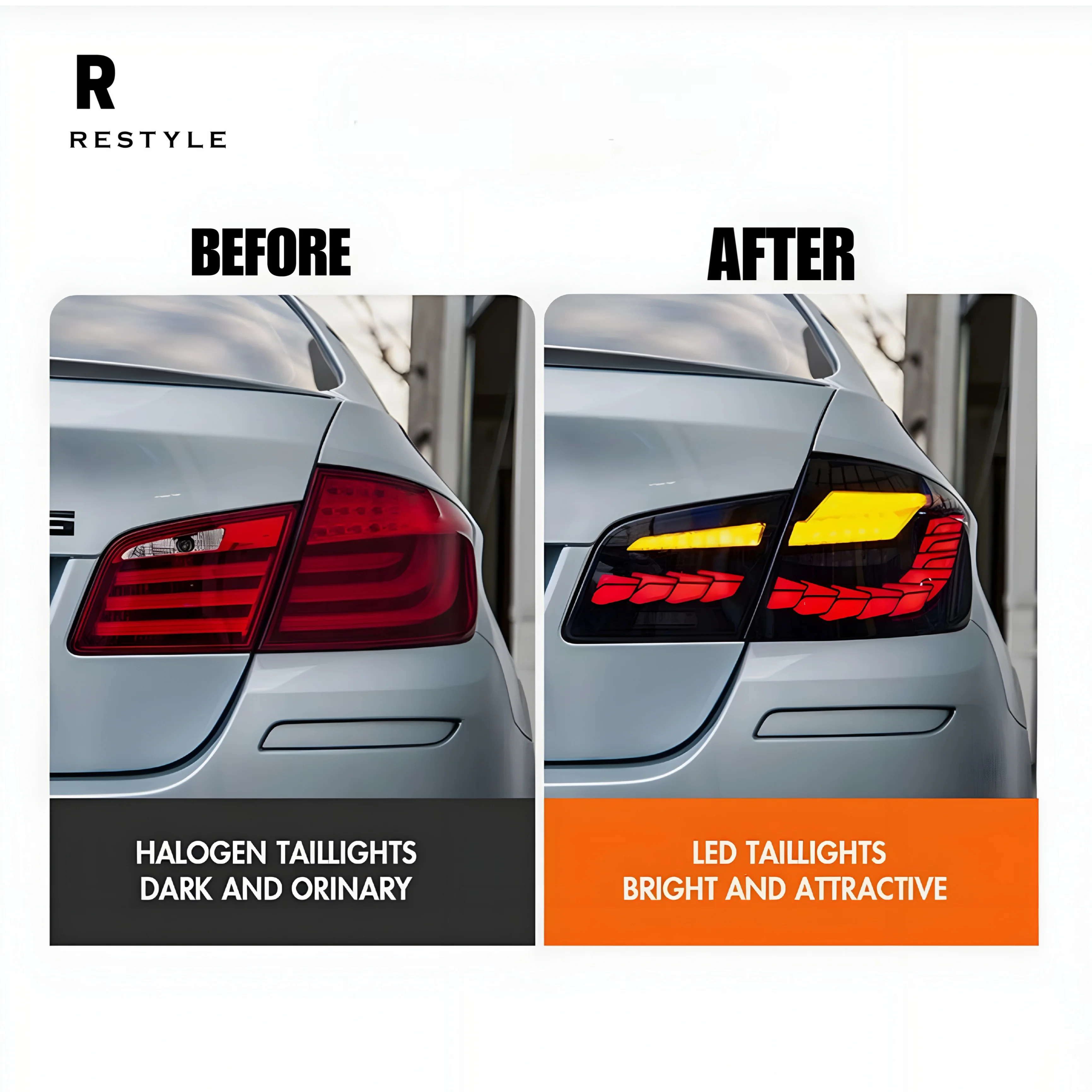 BMW 5 Series F10 Sequential GTS-Style LED Tail Lights – Standard & Smoked - Image 4
