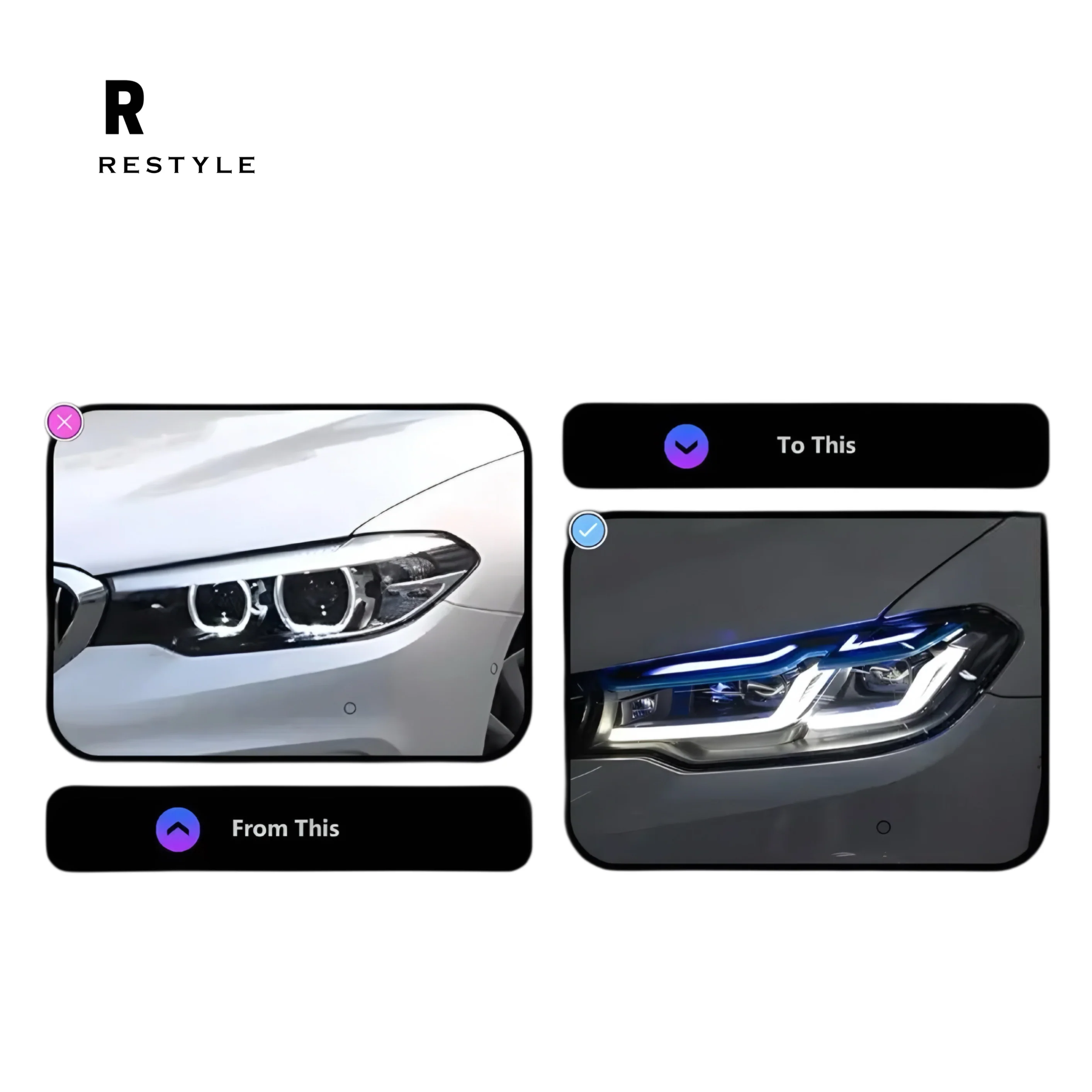 BMW 5 Series (G30) LCI Style Front Headlights