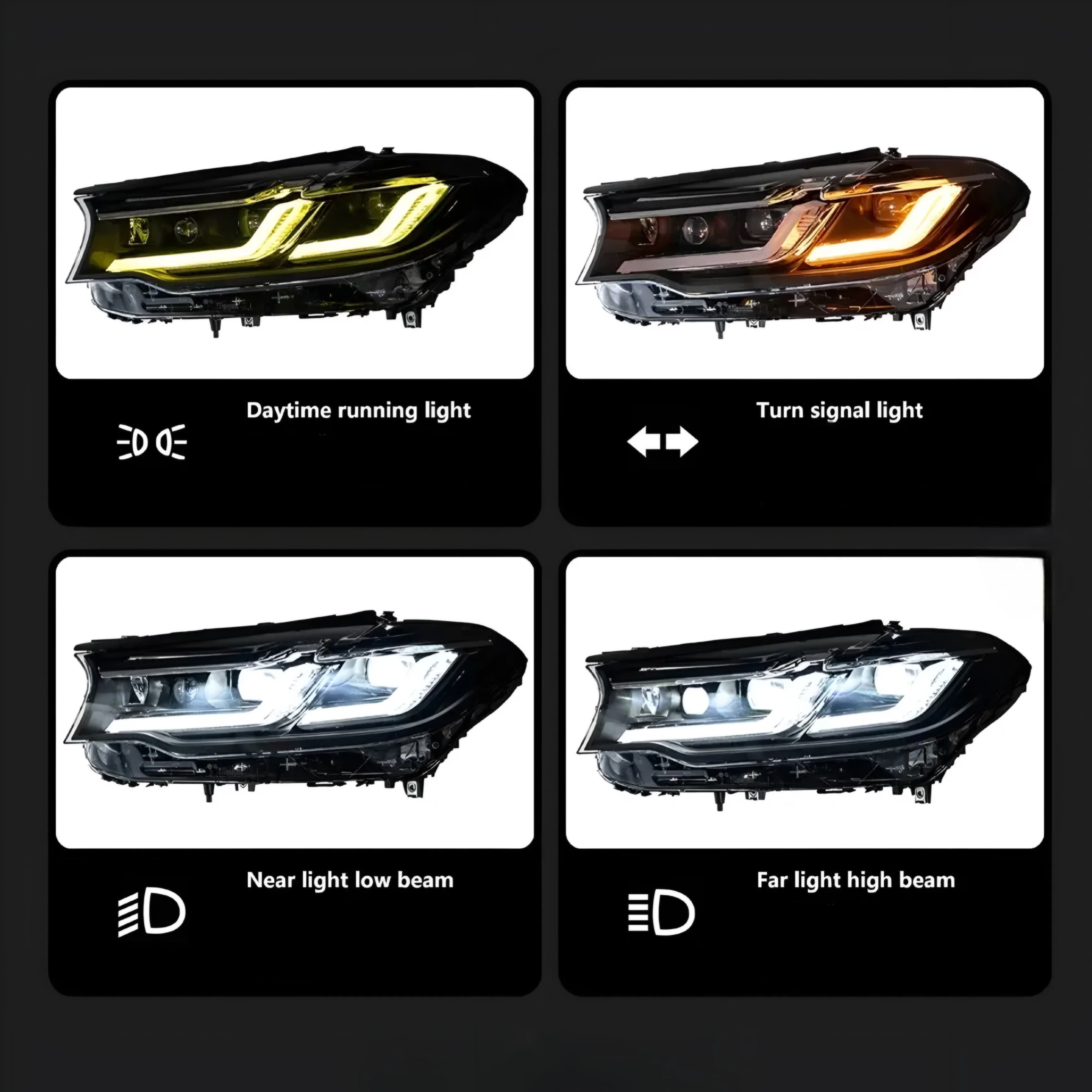 BMW 5 Series (G30) LCI Style Front Headlights - Image 2