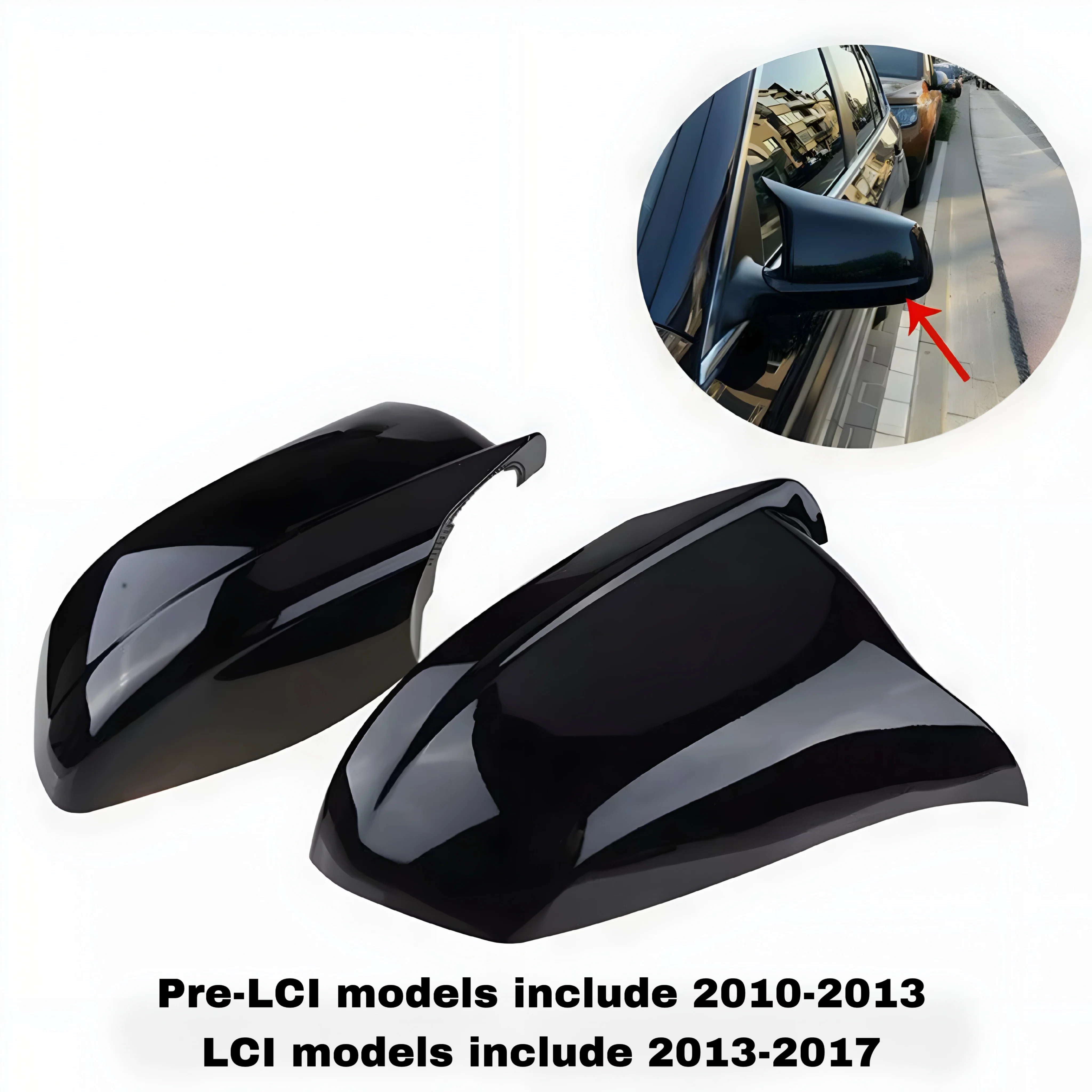 BMW 5 Series F10 (2010–2017) Gloss Black Wing Mirror Covers - Image 4