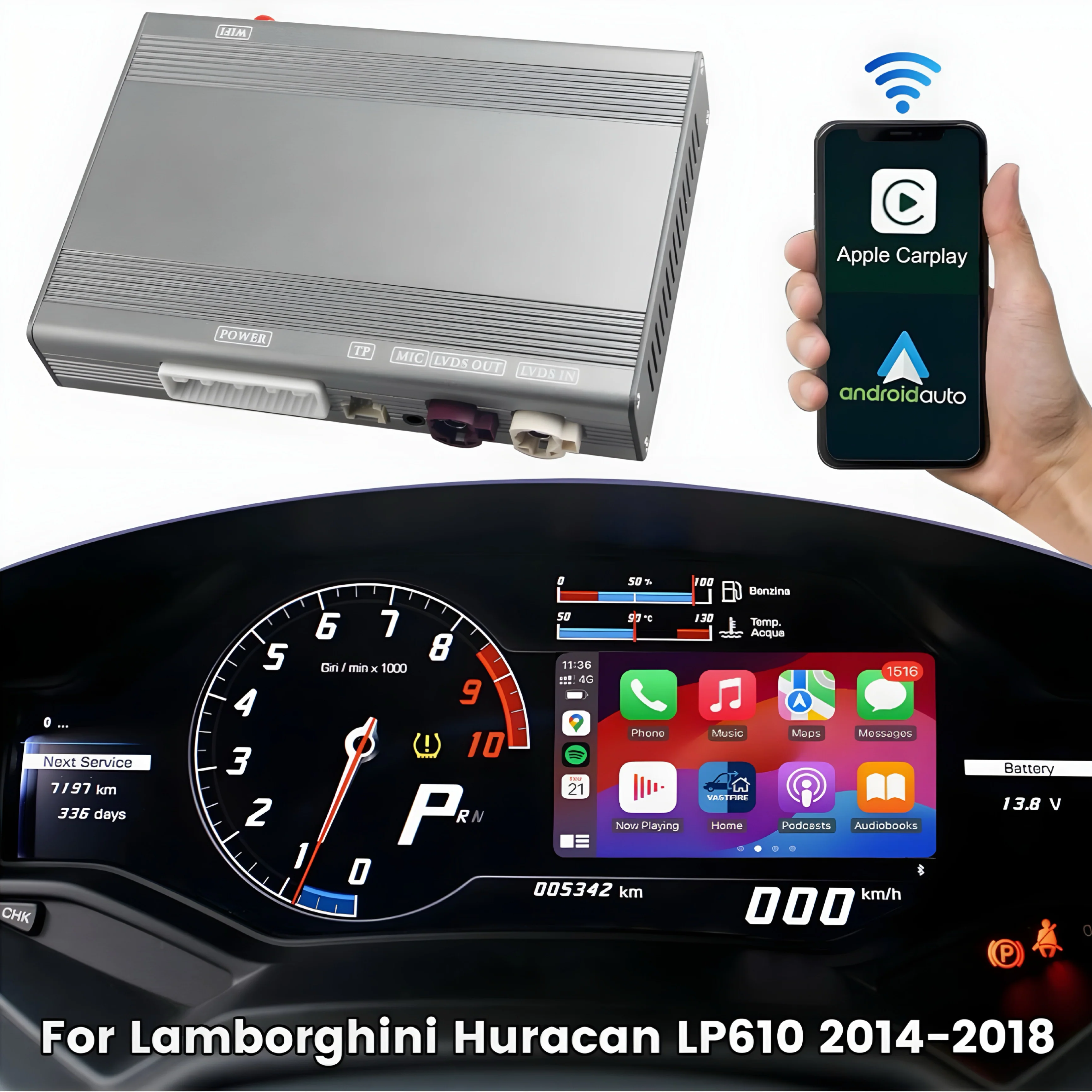Lamborghini Huracan (2013–2019) Apple CarPlay & Android Auto Activation - Image 3