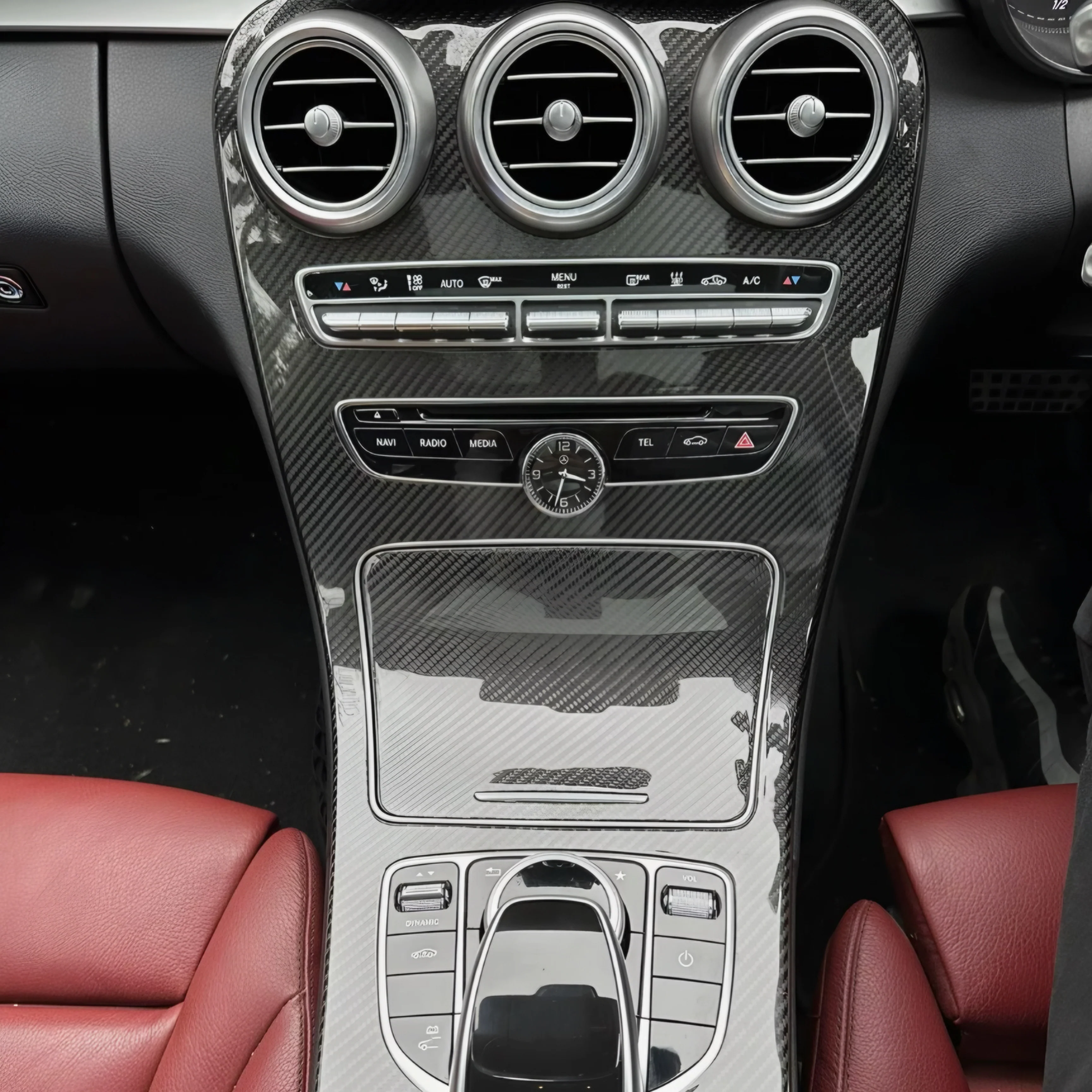 Mercedes W205 Carbon Fibre Centre Console Trim - Image 3