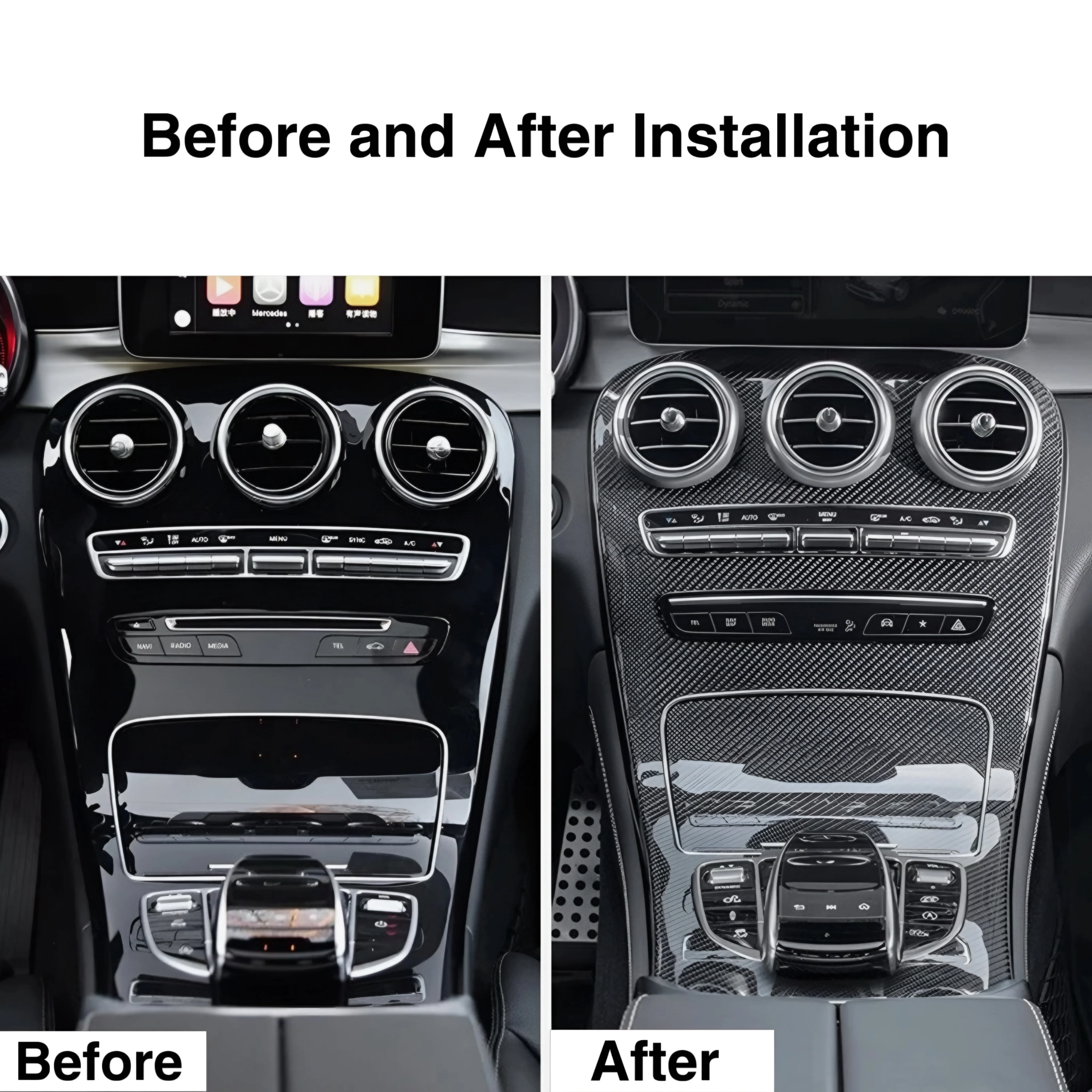 Mercedes W205 Carbon Fibre Centre Console Trim - Image 4