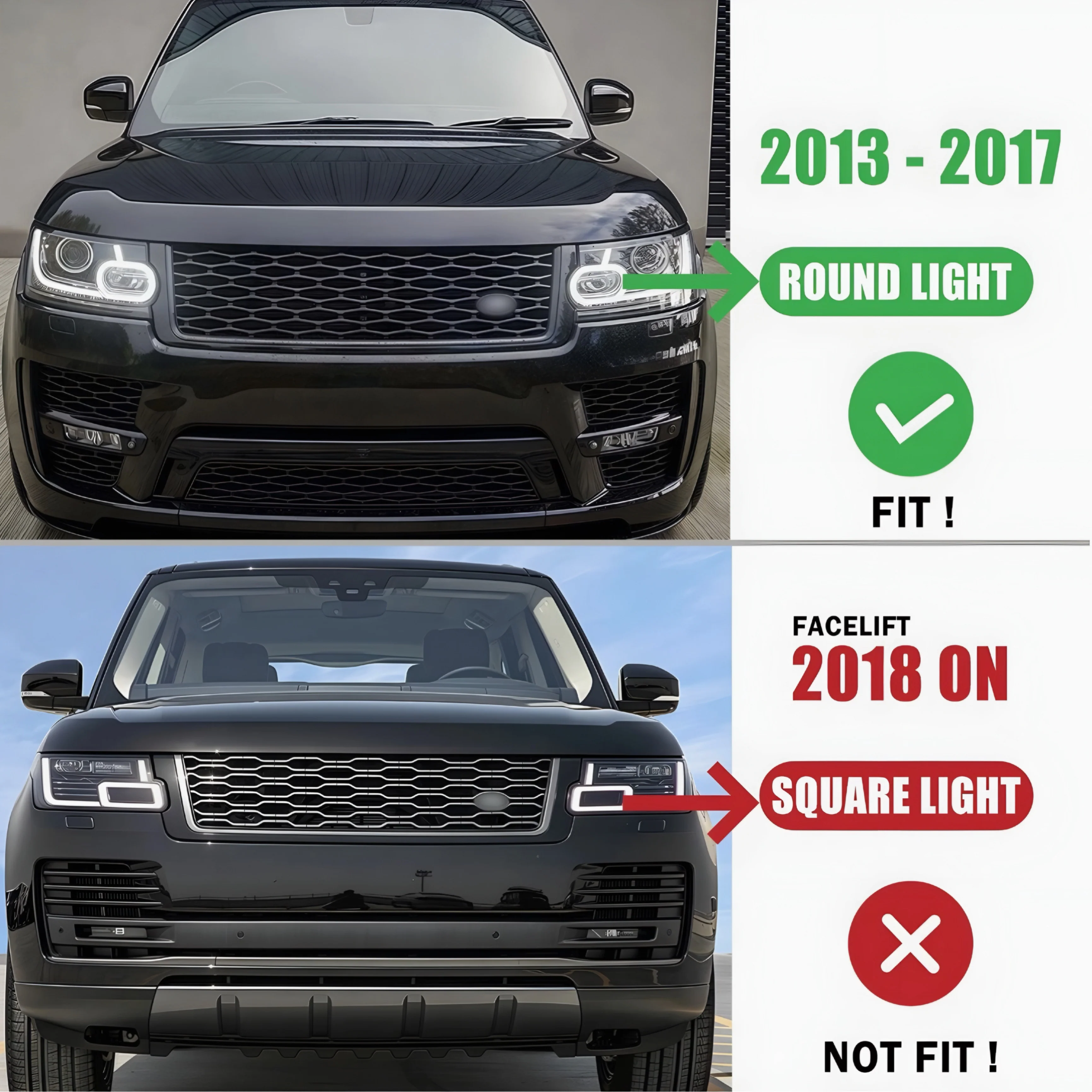 Range Rover L405 SVO Style Black Front Grille - Image 4