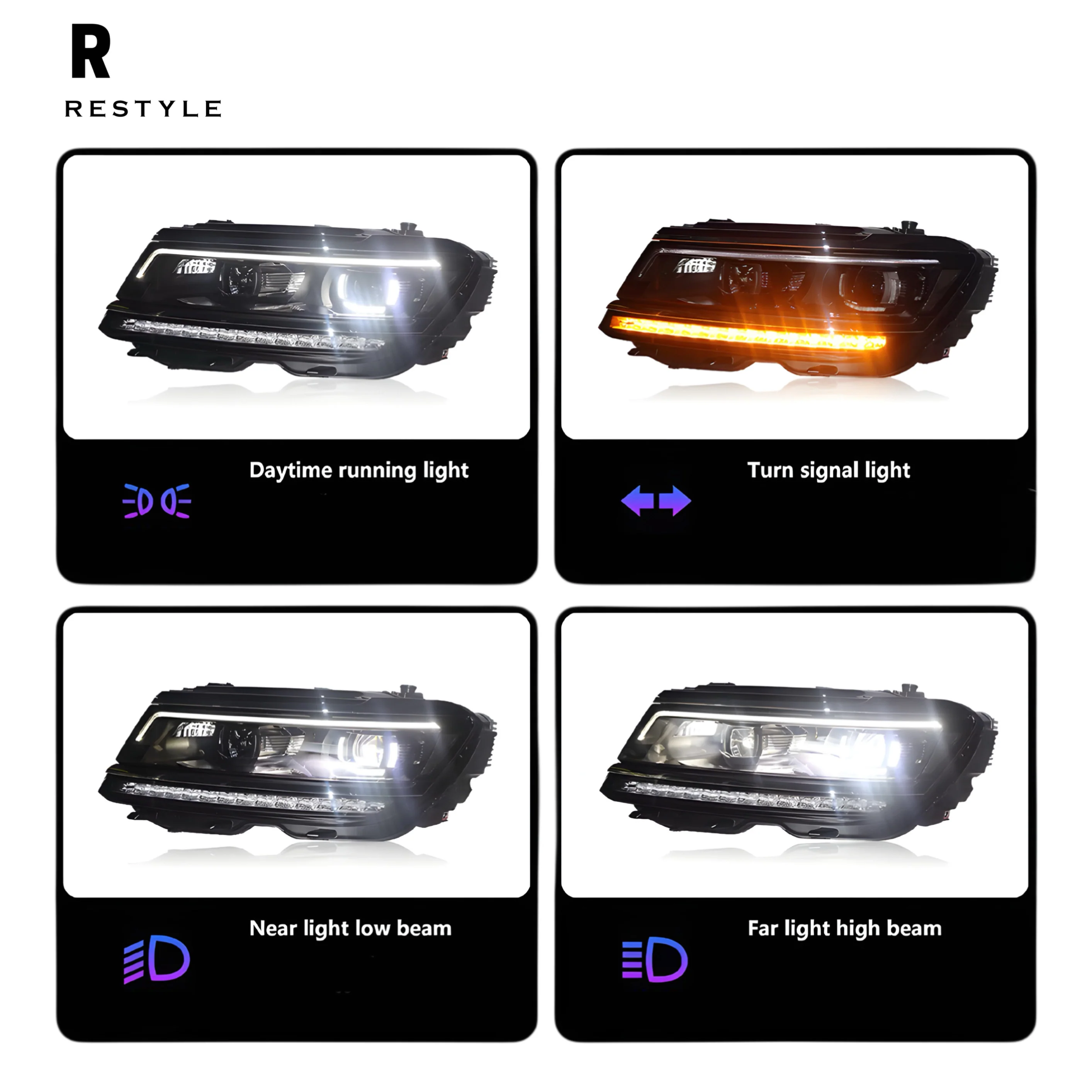 Volkswagen Tiguan MK2 (2016–2020) Front Headlights Upgrade - Image 2