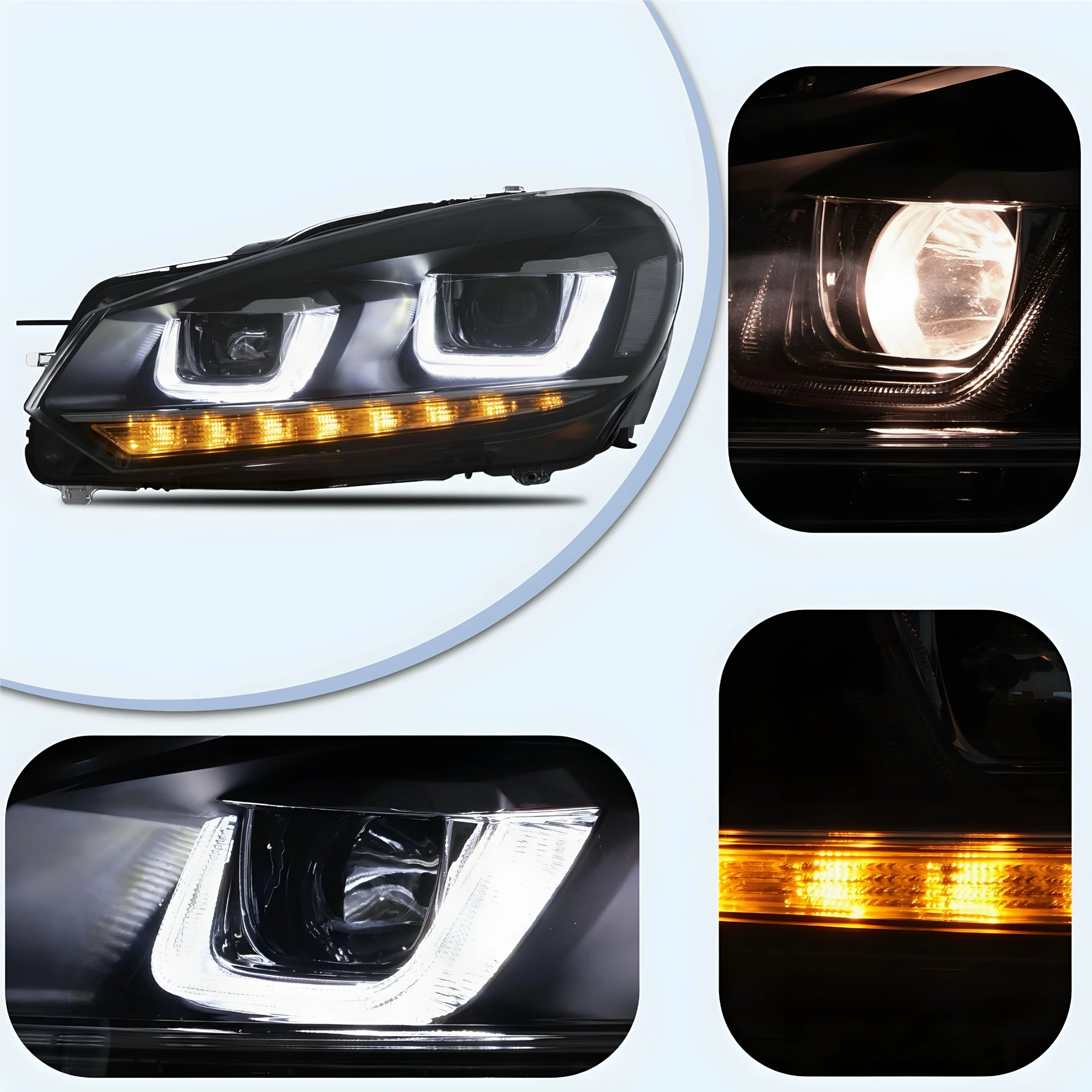 Volkswagen Golf MK6 (2009–2012) Front Headlights Upgrade - Image 3