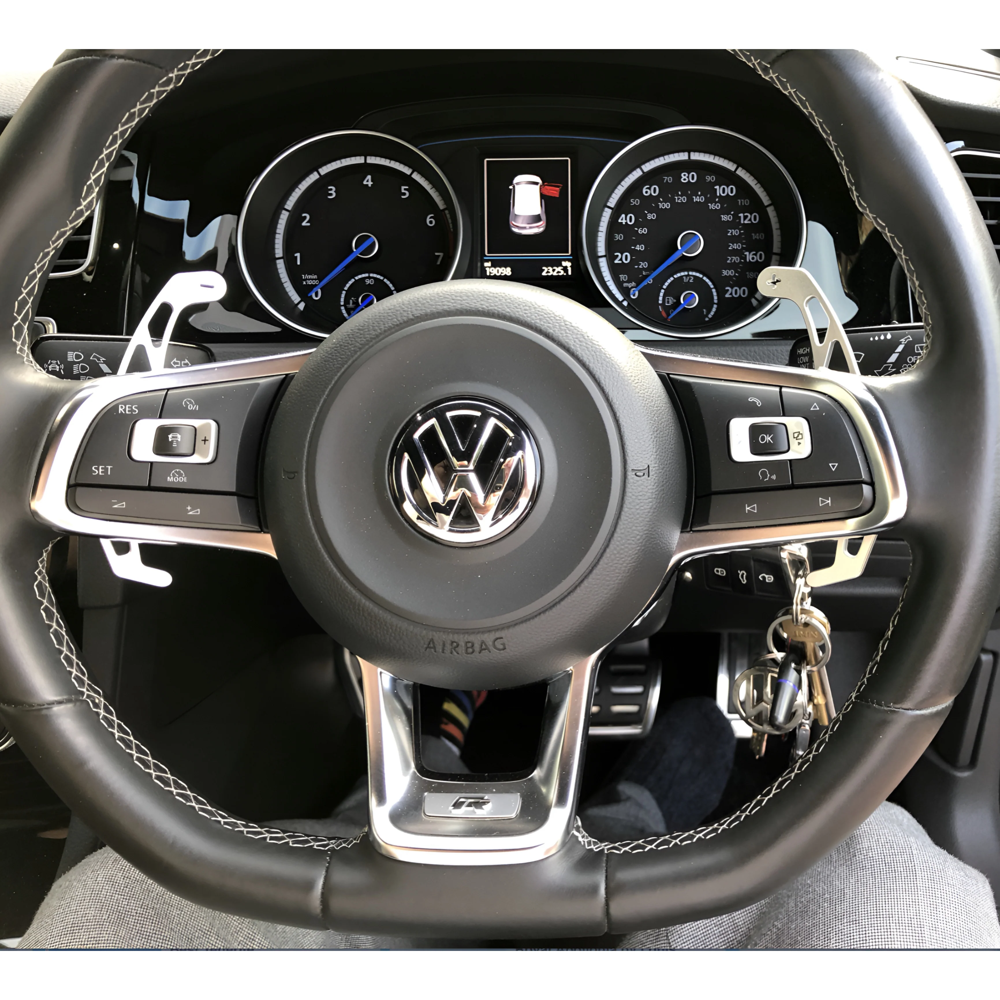 VW Golf MK7 / MK7.5 Silver Aluminium Paddle Shifters - Image 3