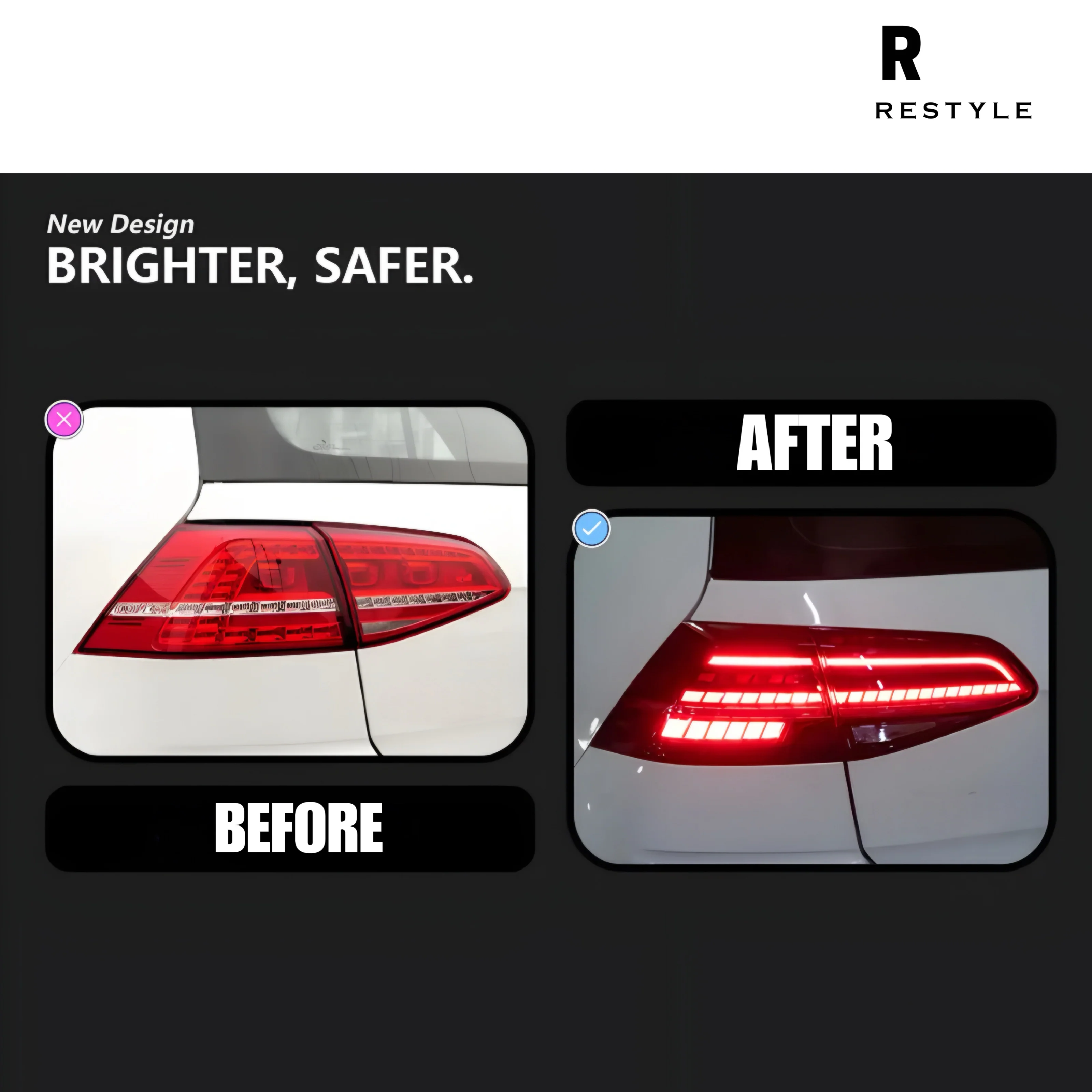Golf MK7/7.5 Rear Led Tail Lights with Sequential Indicators - Image 3